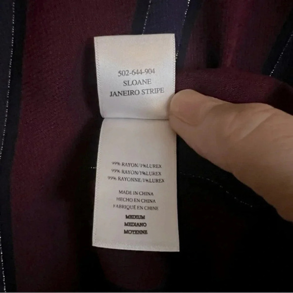 Rails Sloane Janeiro Striped Tie-Front Long Sleeve Top Size Medium - Picture 8 of 9